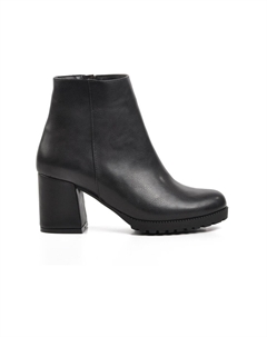 336137 Черные женские ботинки на каблуке с флисовой подкладкой Ayakmod