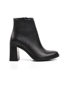 458237 Черные женские ботинки на каблуке с флисовой подкладкой Ayakmod