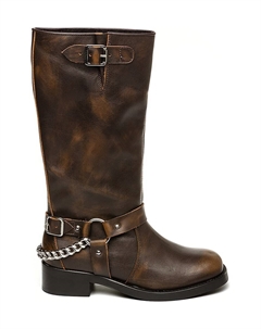 Кожаные ботинки с цепочкой, коричневый Steve madden