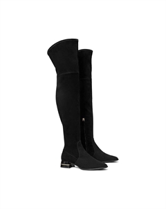 Ботинки Multi Logo Stretch Over-the-Knee Boot, цвет Perfect Black Tory burch