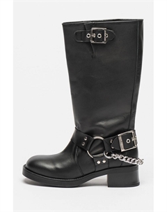 Кожаные ботинки с цепочкой, черный Steve madden