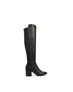 Сапоги до колена на среднем блочном каблуке 'Falcon' на эластичном каблуке, черный Xy london