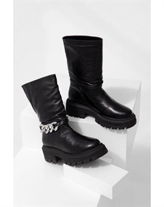 Кожаные ботильоны, черный Answear lab