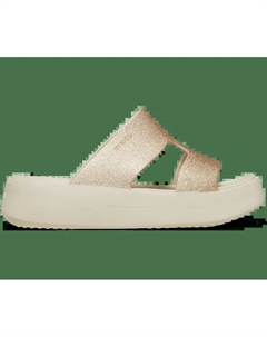 Шлепанцы на платформе Getaway Platform Glitter H-Strap женские, цвет Stucco Crocs