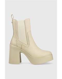 Ботинки женские челси на высоком каблуке, бежевый Steve madden