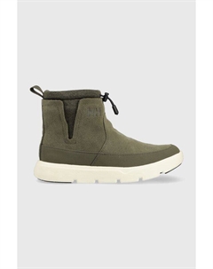 Женские ботинки зимние из замши и экокожи, зеленый Helly hansen