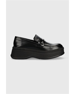 Кожаные мокасины PITCHED LOAFER W/HW, черный Calvin klein