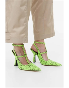 Формальные туфли на каблуке со змеиным узором, зеленый H&m