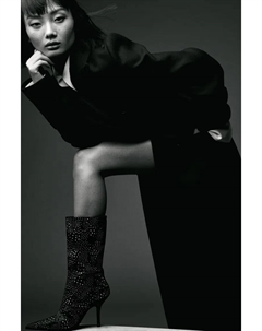 Ботильоны на каблуке со стразами, черный H&m