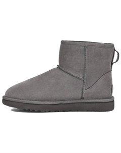Угги женские Classic Mini Rubber Logo, серый Ugg