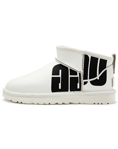 Угги женские Classic Ultra Mini Broken Logo, белый Ugg