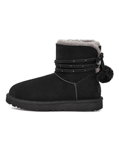 Угги женские Mini Bailey Bow Pom, черный Ugg