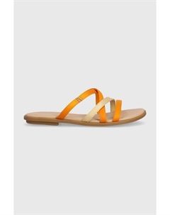 Шлепанцы TH STRAP FLAT SATIN SANDAL, оранжевый Tommy hilfiger