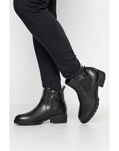 Ботильоны из искусственной кожи с пряжками широкого и очень широкого кроя, черный Yours