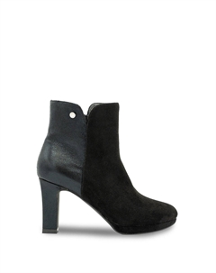 Ботильоны 'Astrid' из микрозамши на платформе и блочном каблуке, черный Paradox london