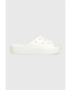 Классические шлепанцы на платформе, белый Crocs