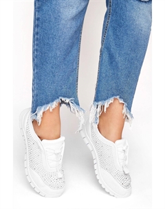 Кроссовки Extra Wide Fit Embellished Pull On Trainers, белый Yours