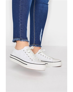 Кроссовки Extra Wide Fit Canvas Platform Trainers, белый Yours