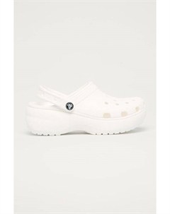 Классические шлепанцы на платформе Clog, белый Crocs