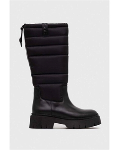 Женские сапоги из натуральной кожи и ткани, черный Hugo