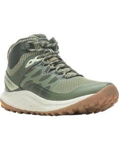 Женские ботинки Antora 3 Mid водонепроницаемые походные, зеленый Merrell