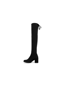 Сапоги-ботфорты женские на блочном каблуке, черный Stuart weitzman