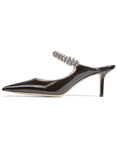 Мюли Bing на каблуке 65 мм, черные из лакированной кожи Jimmy choo