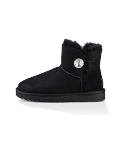 Угги женские Mini Bailey Button Bling, черный / белый Ugg