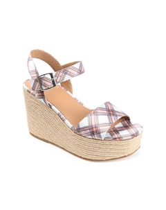 Эспадрильи на танкетке с жемчугом, красный Journee collection