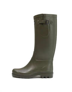 Женские резиновые сапоги высокие с пряжкой, темно-зеленый Aigle