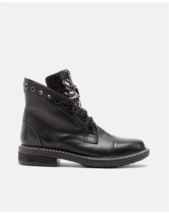 Женские кожаные ботильоны с круглым носком, черный Alma en pena.