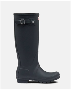 Короткие женские резиновые сапоги Original с матовой отделкой и пряжкой по бокам, темно-синий Hunter