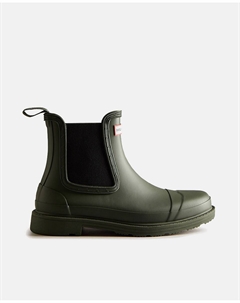 Сапоги женские резиновые Chelsea Commando с логотипом, темно-зеленый Hunter