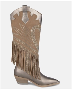 Женские кожаные ботинки с бахромой, бежевый Alma en pena.