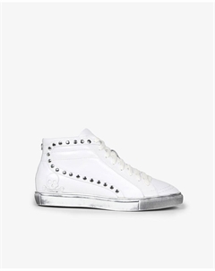 Женские кожаные кроссовки с шипами, белый Scalpers