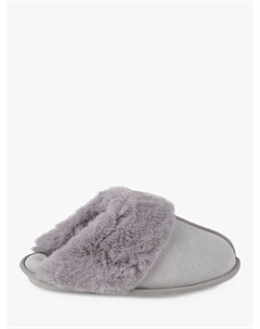 Сумки-тоут Тапочки из натуральной замши с меховыми манжетами, серые Totes