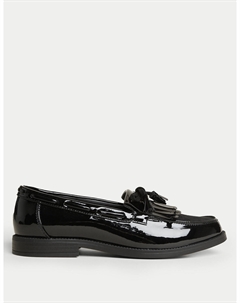 Лакированные лоферы с кисточками и бантом Marks & spencer
