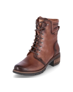 Ботильоны на шнуровке с круглым носком, коричневый Pikolinos