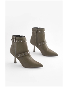 Ботинки Forever Comfort на каблуке с шипами и острым носком, зеленый Next