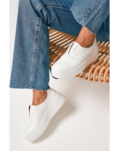 Кожаные спортивные кроссовки на толстой платформе на танкетке Signature Forever Comfort, белый Next