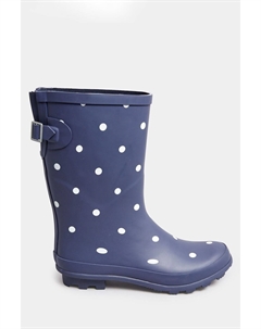 Регулируемые ботинки до середины икры для широкой стопы, синий Yours