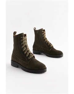 Кожаные ботильоны Forever Comfort на шнуровке, зеленый Next