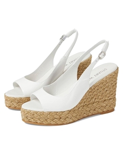 Туфли Island Peep-Toe Espadrille Wedge, цвет White/Natural Stuart weitzman
