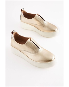 Кожаные спортивные кроссовки на толстой платформе на танкетке Signature Forever Comfort, желтый Next