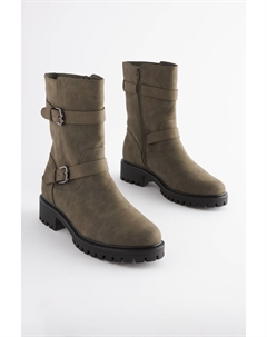 Байкерские ботильоны с пряжкой Forever Comfort, зеленый Next