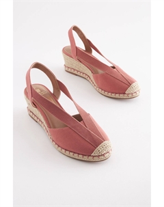 Туфли на гибкой танкетке Forever Comfort с открытым носком, розовый Next