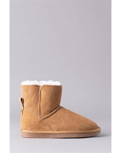 Женские кожаные тапочки Lakeland с сапогами из овчины, коричневый Lakeland leather