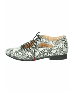 Женские туфли на шнуровке, белый/черный Think