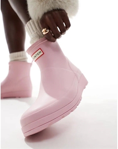 Короткие сапоги веллингтон розового цвета Hunter