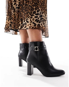 Ботильоны с ремешками и блоками черного цвета Yours